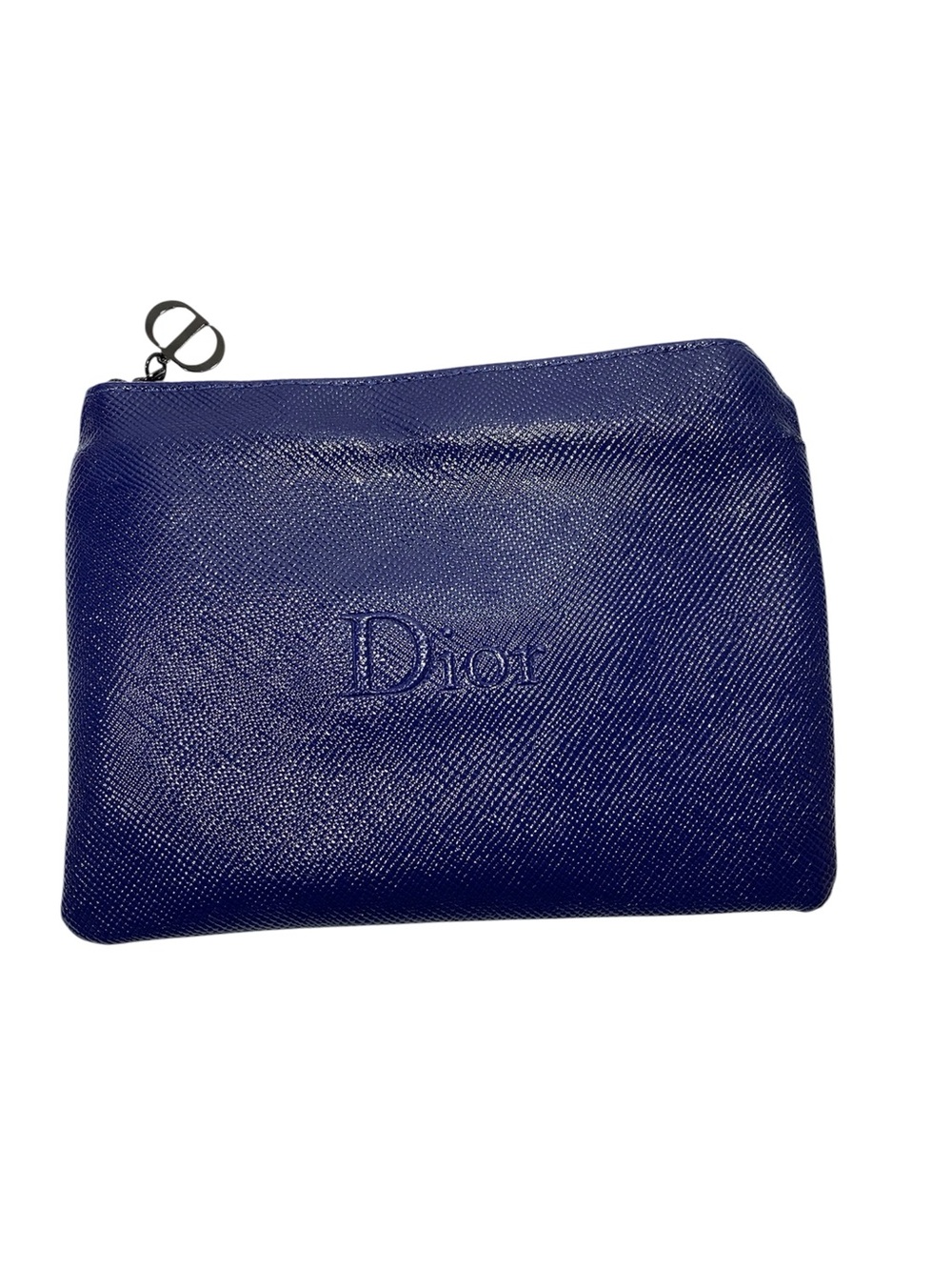 Dior Cosmetic Beauty Pouch VIP Leatherette Novelty GWP Deep Blue Embossed Logo